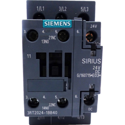 Контактор Siemens 3RT2024-1BB40 3п AC-3 5.5кВт 400В 24В DC S0