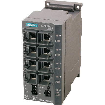 SIMATIC NET SCALANCE X108 - Неуправляемый IE Коммутатор, 8 портов 10/100Мбит/с, Siemens, Германия