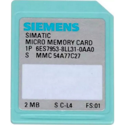 SIMATIC S7 6ES7953-8LL31-0AA0 - Микрокарта памяти MMC 2 МБ для S7-300/C7/ET 200 от Siemens